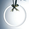Beveled Jade Glass Ornament - Round (Sandblasted)